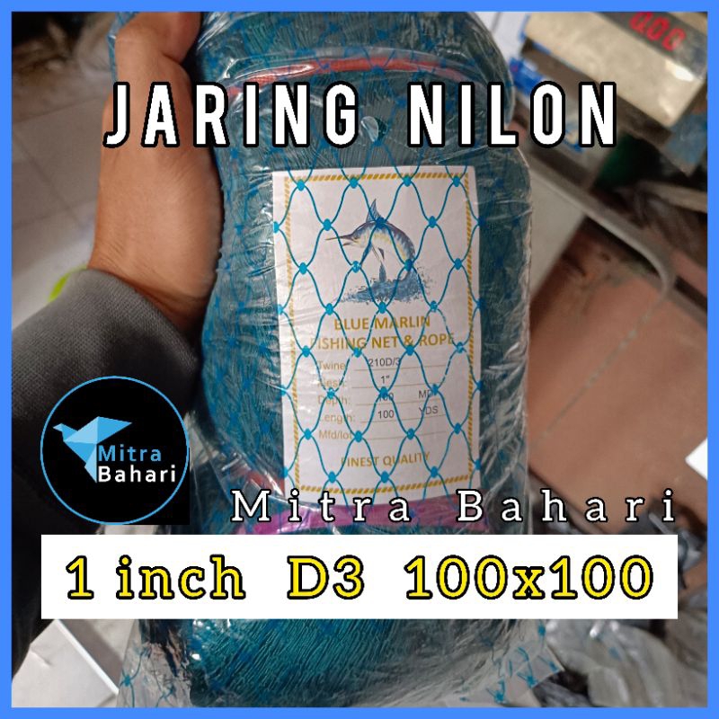 JARING NILON 1 INCH D3 100X100 / JARING IKAN NILON / PUKAT NILON / PUKAT 1 INCH / JARING IKAN 1 INCH