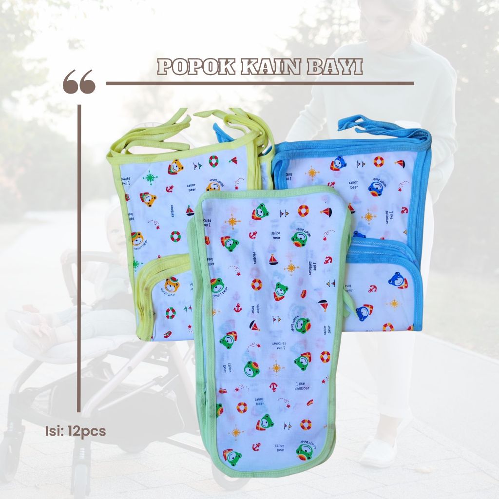 Grosir 1 Lusin Isi 12Pc Popok Celana Bayi Baru Lahir Full Katun/Popok Kain Tali Cuci Ulang Murah