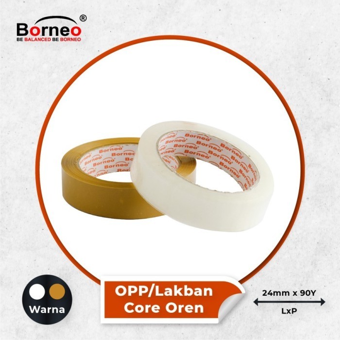 

OPP Tape Core Orange Borneo 24MM / PCS - Lakban Borneo 1 INCH Core Orange