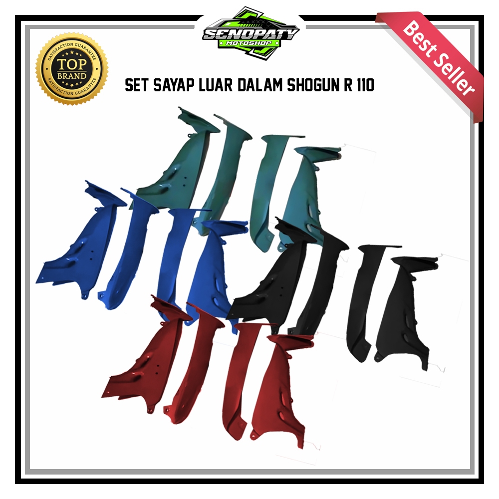 COVER BODY BELAKANG SUZUKI SHOGUN R 110 NEW SET SAYAP LUAR+DALAM WARNA BIRU