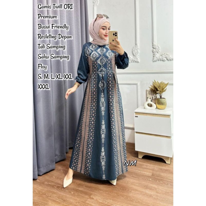 Gamis Twill Ori Premium terbaru ukuran S, M, L, XL, XXL, XXXL