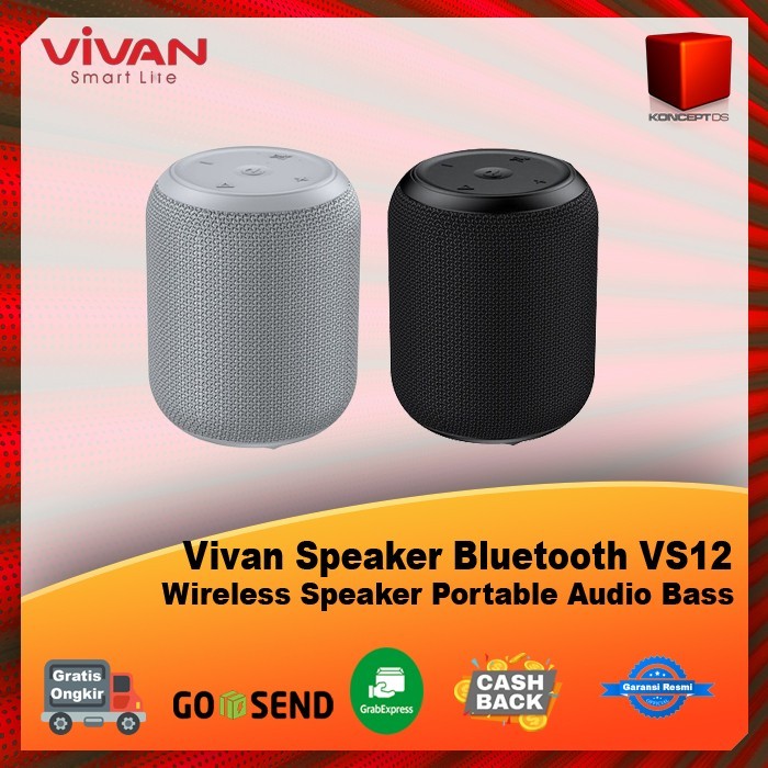 Vivan Speaker Bluetooth VS12 Wireless Speaker Portable Audio Bass