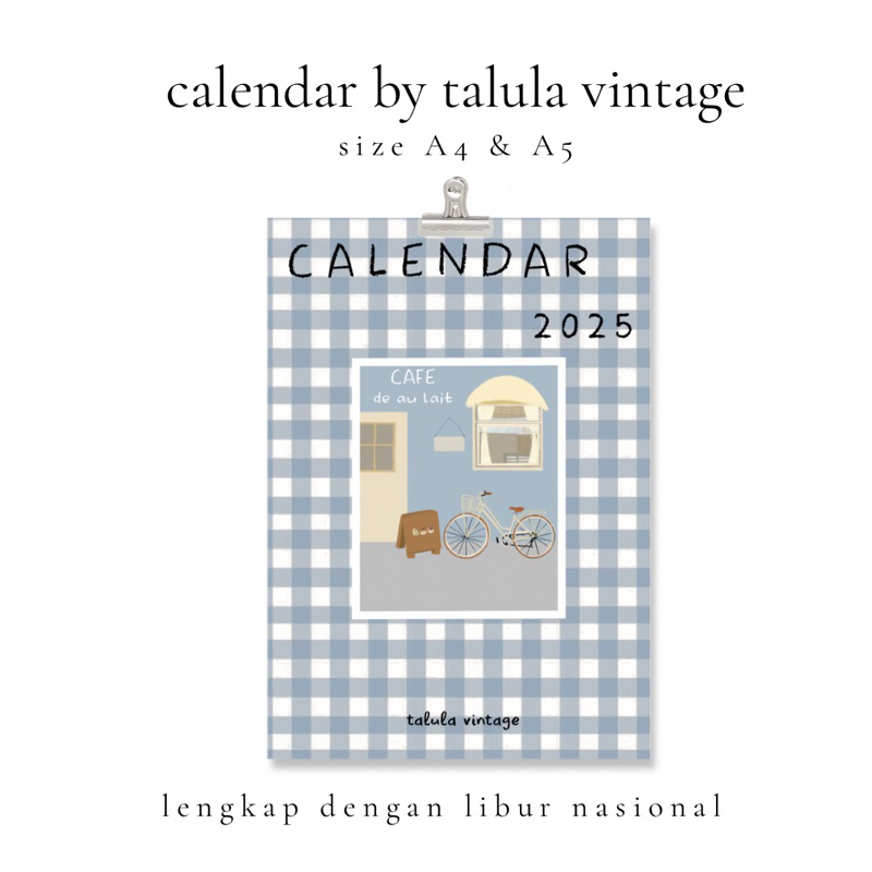 

[TALULAVINTAGE] Kalender aesthetic 2025 / Kalender dinding / Desk kalender A4/A5