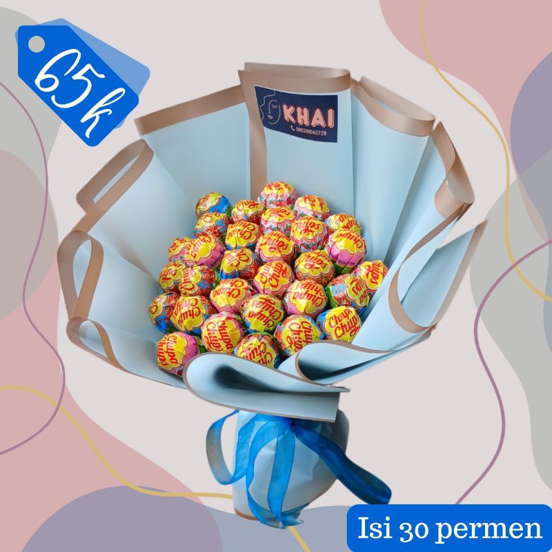 

(ISI 30) BUKET PERMEN CHUPA CHUPS LOLLIPOPS UNTUK WISUDA, KADO ULANG TAHUN