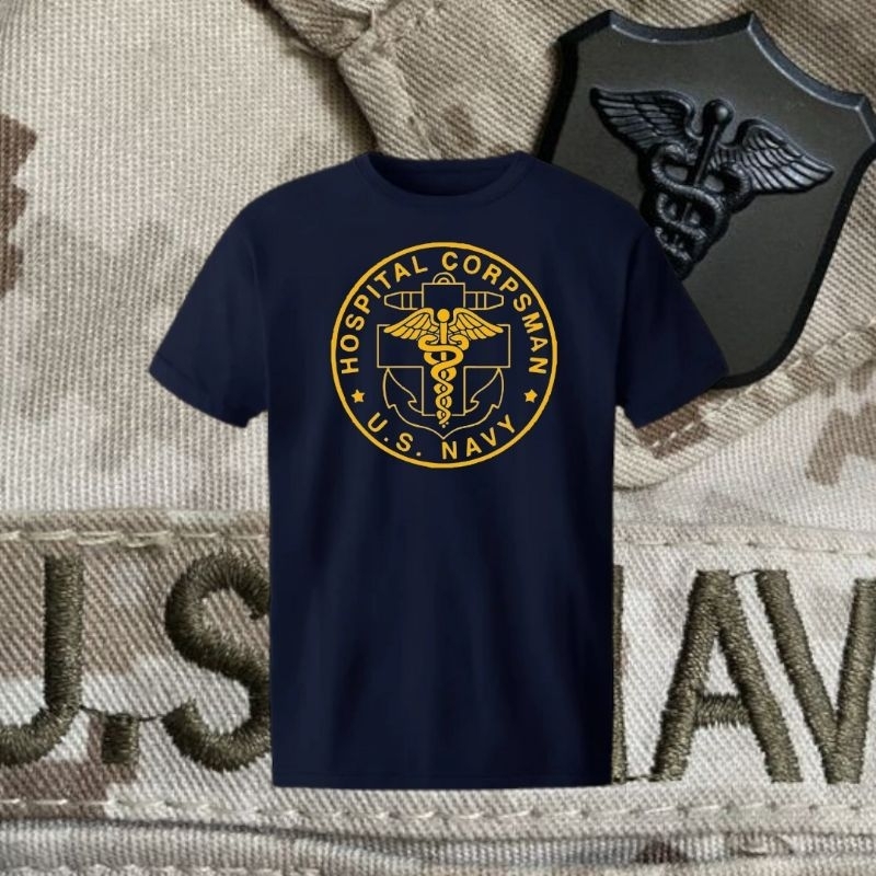 Kaos US ARMY T Shirt Military Design "HOSPITAL CORPSMAN US NAVY"