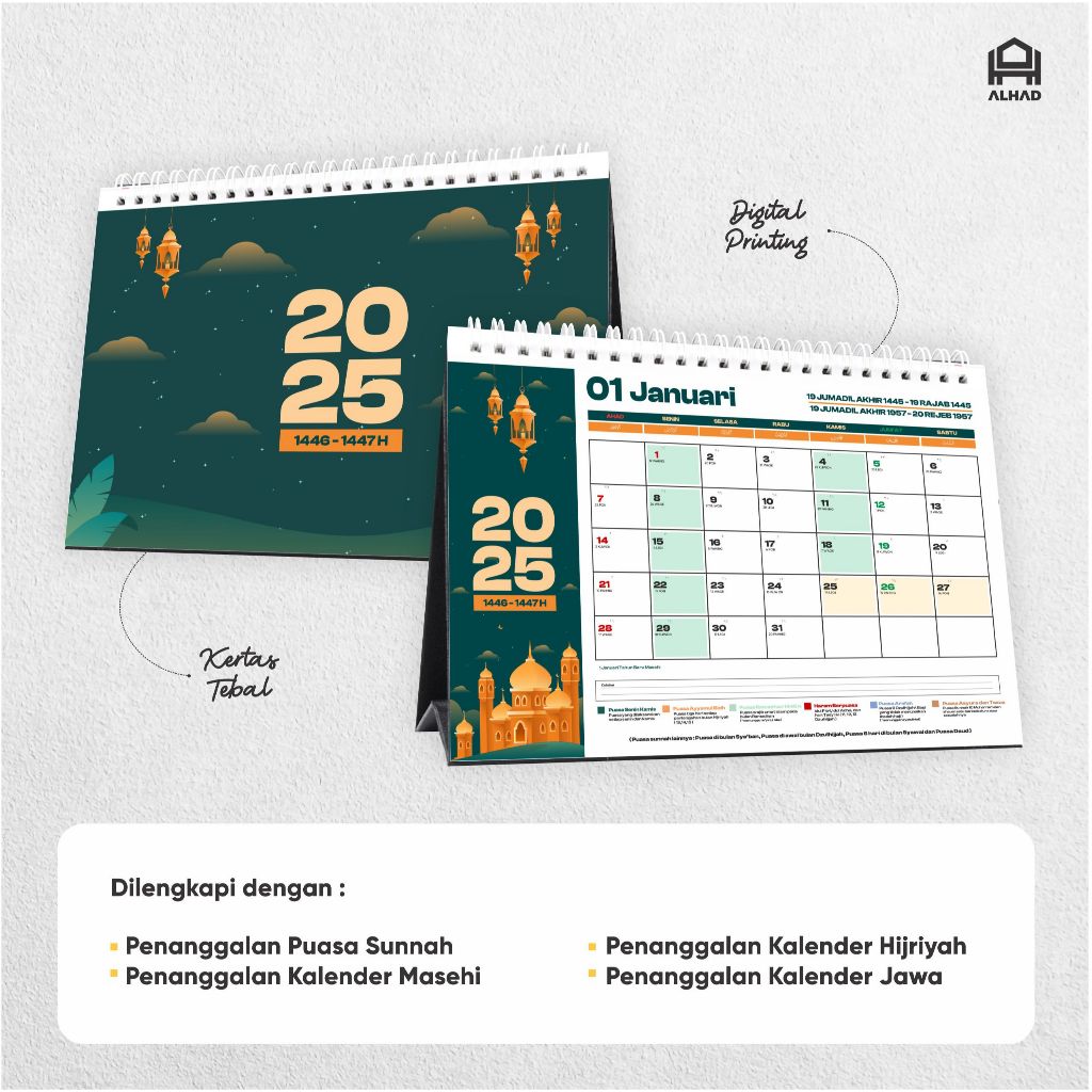 

Kalender Meja Planner 2025 I Kalender Puasa I Bisa Custom I M05