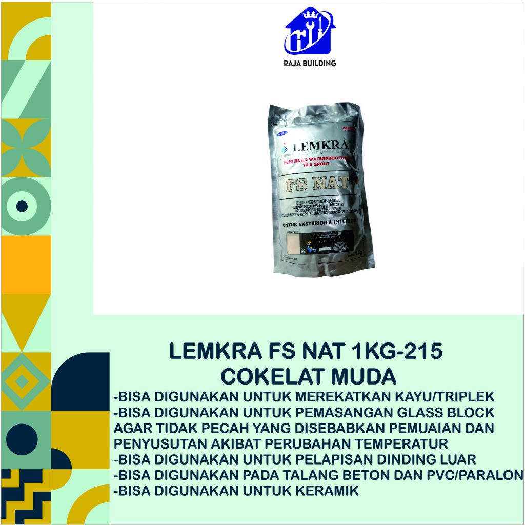 LEMKRA FS-1KG 215 COKELAT MUDA/LEMKRA/LEMKRA NAT PENGISI COR RONGGA NAT KERAMIK