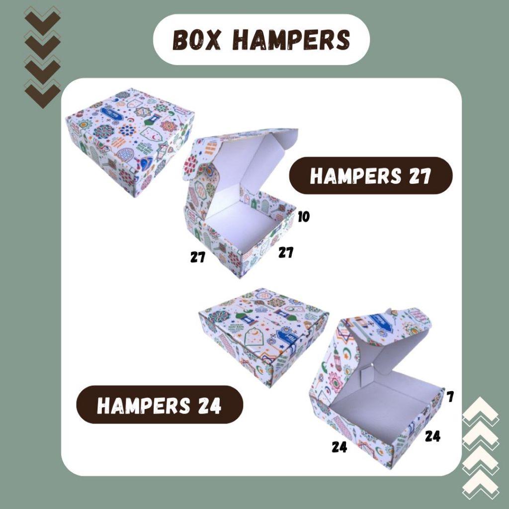

Box Hampers 24x24x7 LD / 27x27x10 LS Kardus Packing/Karton/Polos/Dus Hampers/Baju/ Lebaran/Oleh_Oleh/ Box Souvenir Polos/Motif/Idul Fitri/Ied Muarak
