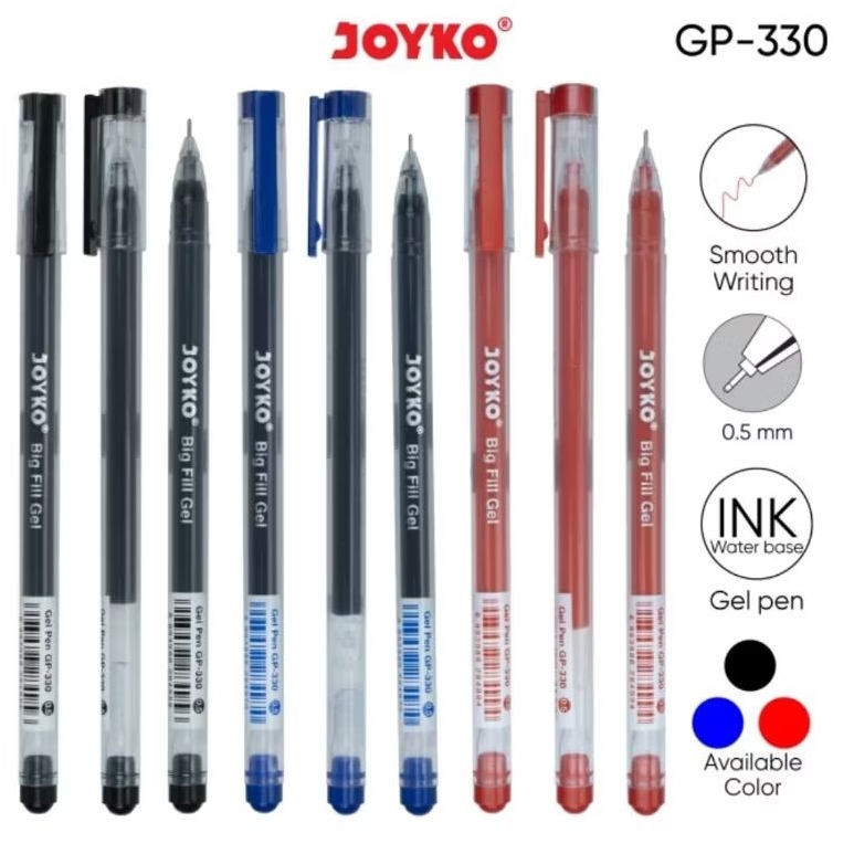 

pulpen gel cair pena jel joyko 0.5 big fill gel ( 12 pcs)