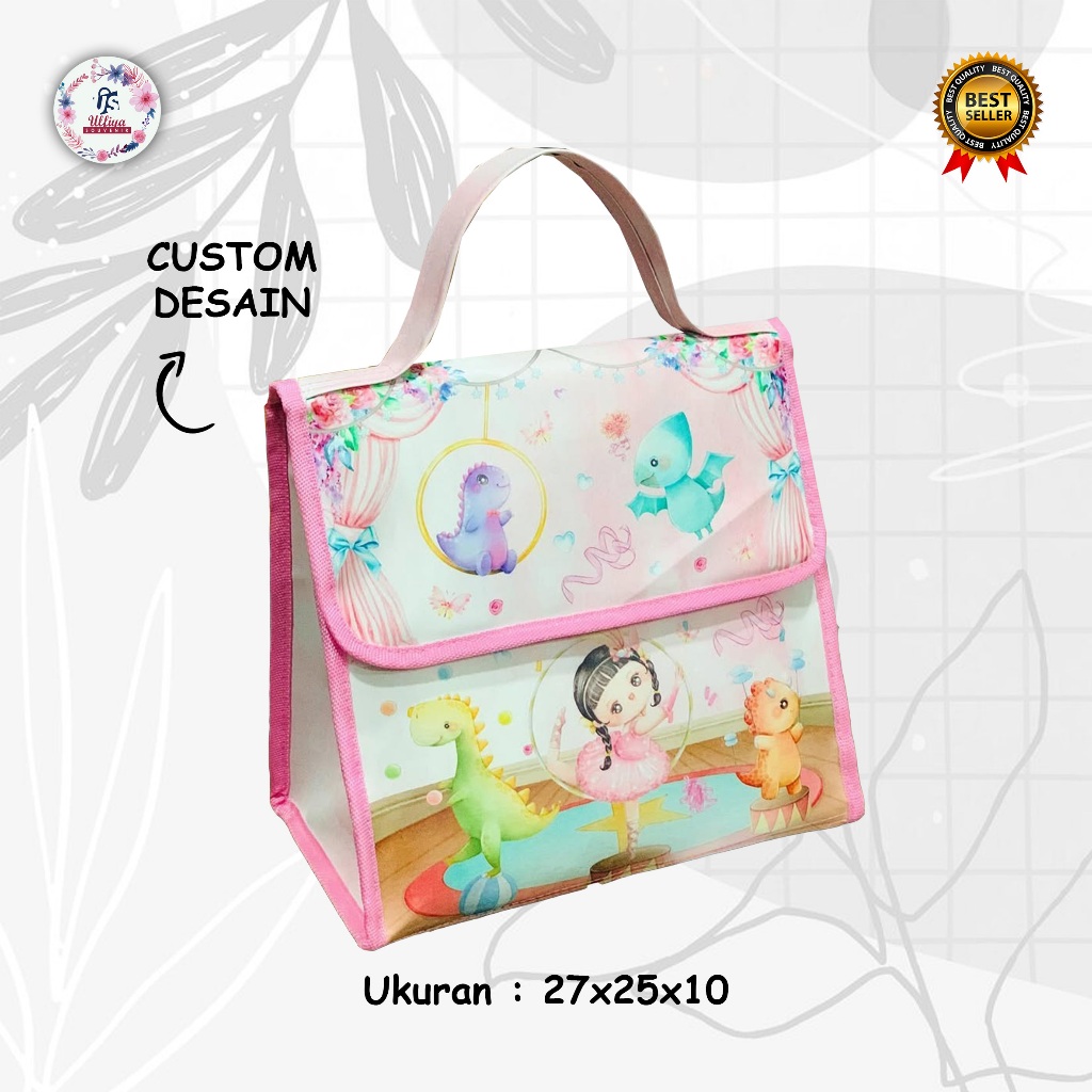 

PREMIUM MODEL AXELA BAG Tas Ultah Murah Di Bawah 30 Ribuan Tema Dinosaurus Cute Dan Bisa Custom Tema Cewek Cowok, Foto, Nama