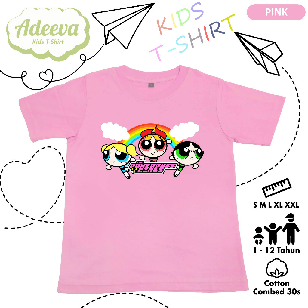 Kaos Anak The Powerpuff Girls Usia 1-12 Tahun Baju Anak Karakter The Powerpuff Girls Perempuan
