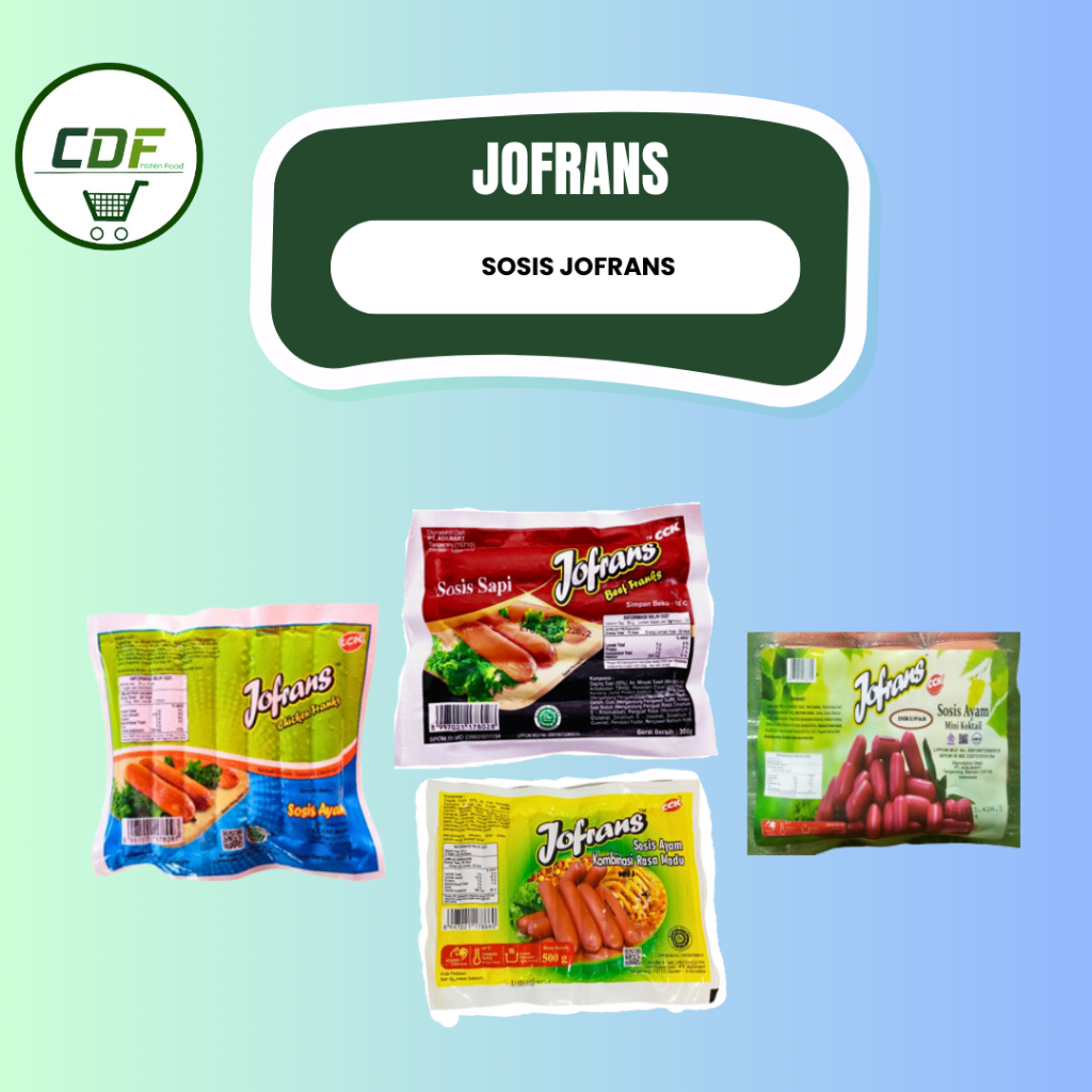 

JOFRANS Sosis Ayam 360gr/ Sosis Ayam Madu 500gr/ Sosis Cocktail 300gr/ Sosis Sapi 10s