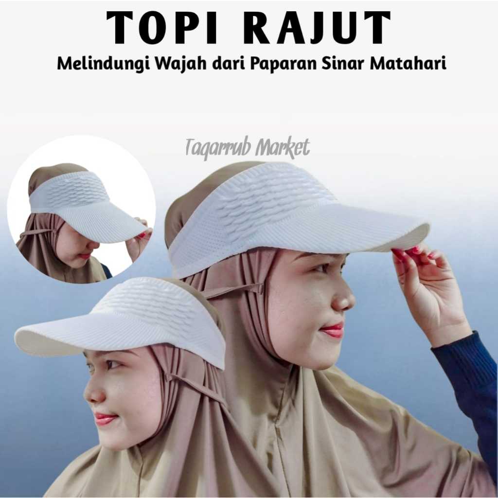 Topi Haji Rajut Katun Elastis Topi Olahraga Wanita Gaya Korea Topi Haji Wanita Topi Umroh Wanita Top