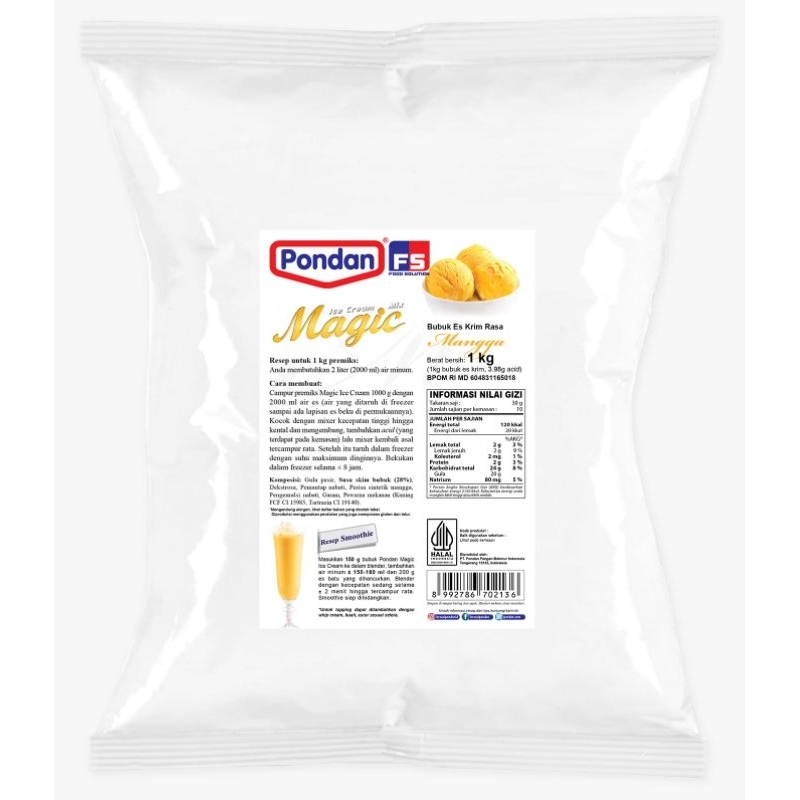 

Pondan Hard Ice Cream 1kg Stroberry, Melon, Blueberry, Mangga
