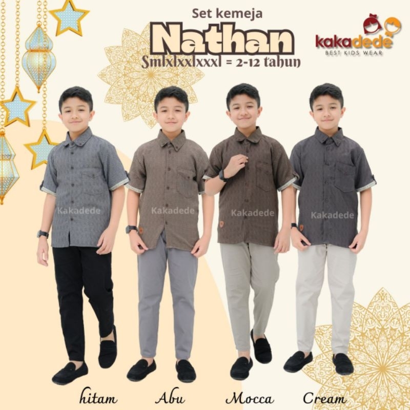 koko anak nathan set 2-12 tahun kakadede kidswear