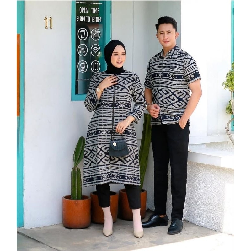 COUPLE TENUN JEPARA ( TUNIK TENUN DAN KEMEJA TENUN JEPARA )
