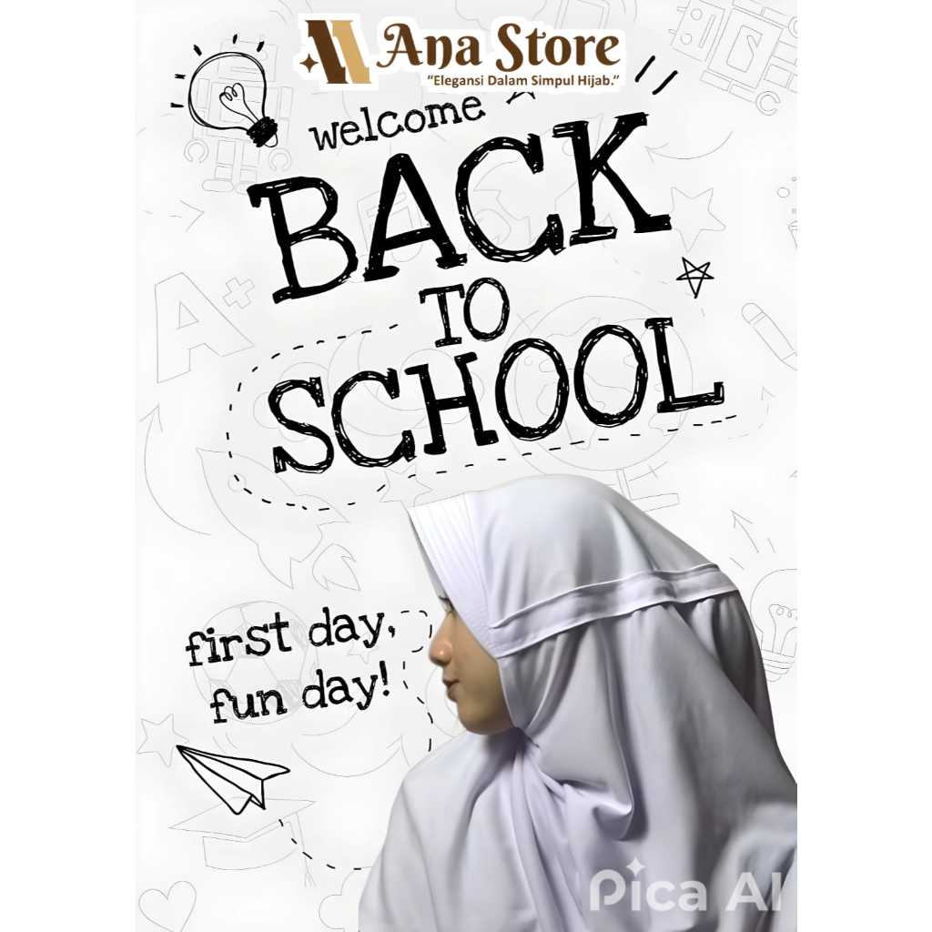 𝗔𝗡𝗔𝗦𝗧𝗢𝗥𝗘 - Jilbab Hijab Sekolah Tali Tertutup 3 Ukuran Kerudung Rabbani