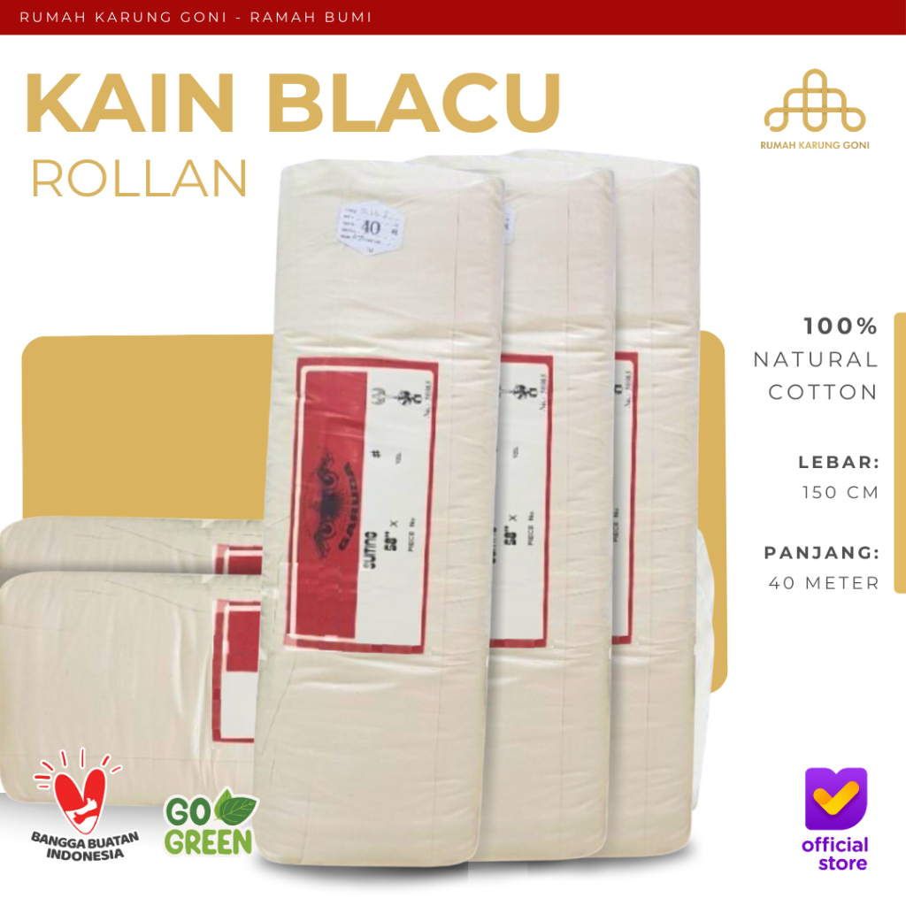 Kain Blacu Tebal Meteran Roll Rollan Grosir Grade A