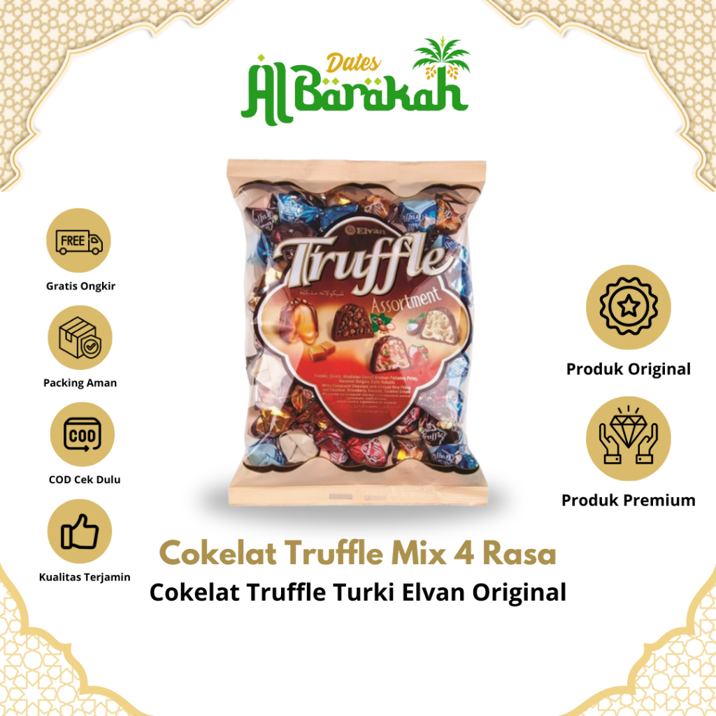 

Coklat Truffle Elvan 1Kg Rasa Mix Kualitas Premium Kemasan Repack