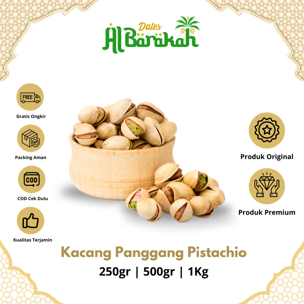 

Kacang Pistachio Fustuk Panggang Original Kualitas Premium Oleh Oleh Haji dan Umroh Cemilan Sehat