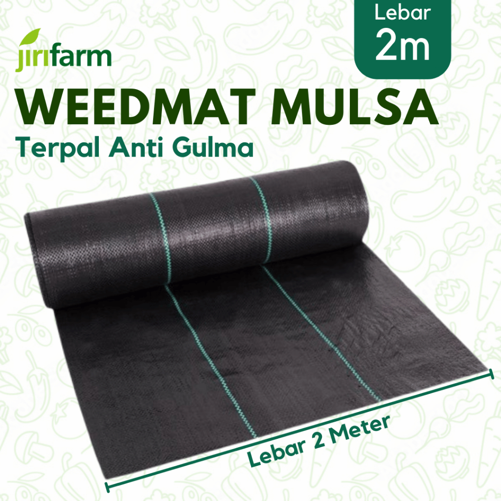 JIRIFARM - Mulsa Weedmat Control Lebar 2 Meter Terpal Green House Meteran Woven Fabric Anti UV Hitam