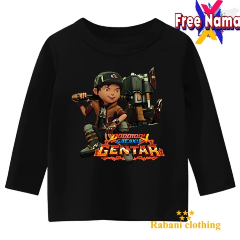 BAJU BOBOIBOY GENTAR KAOS ANAK LENGAN PANJANG