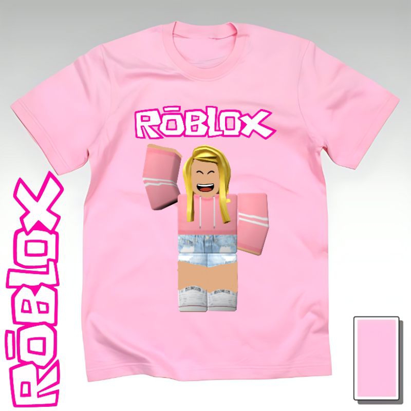 Kaos Baju Tshirt Custom Anak Perempuan Wanita Cewek Dewasa Roblox Robloks Roblok Robloc Robloxs Girl