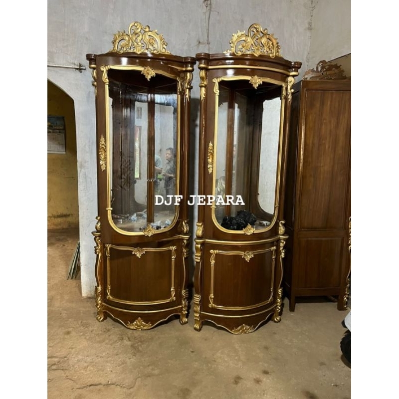Lemari sudut lemari hias sudut jati lemari sudut tambang