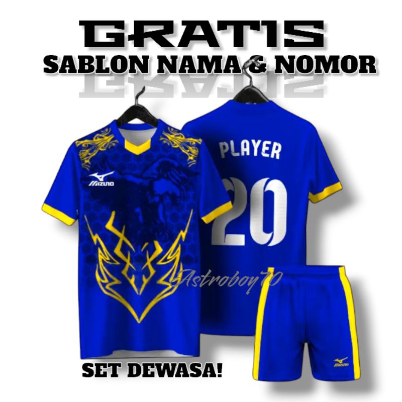 [ Sablon Nama + Nomor ] Baju bola Jersey Futsal, Volly dan Badminton Laki-laki Dan cewek.