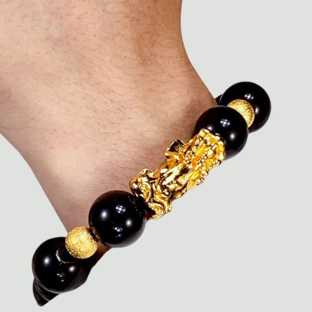 GELANG PIXIU EMAS TITANIUM BATU AKIK MANIK PRIA DAN WANITA UNISEX