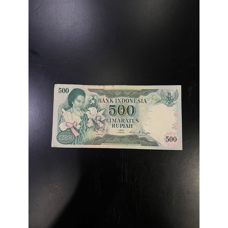 Uang kuno kertas asli Indonesia 500 rupiah (lima ratus rupiah) 1977