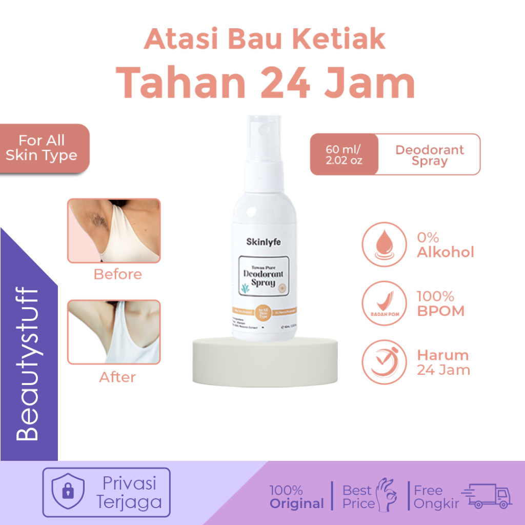 Skinlyfe - Penghilang Bau Ketiak untuk Perawatan Ketiak Hitam dan Bau - Tawas Batu Deodoran