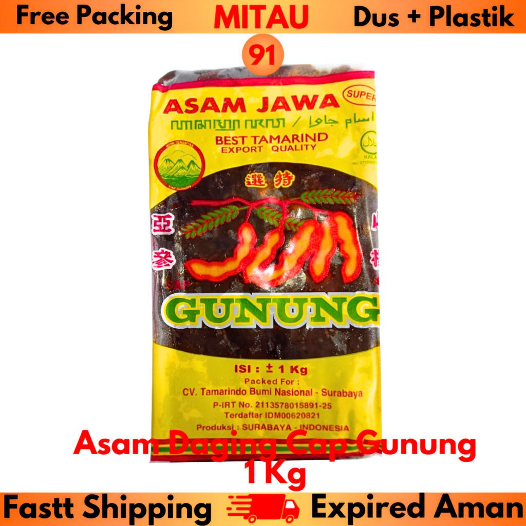 

Asam Daging Cap Gunung 1 Kg / Bks Beli 10 Bks Lebih Murah