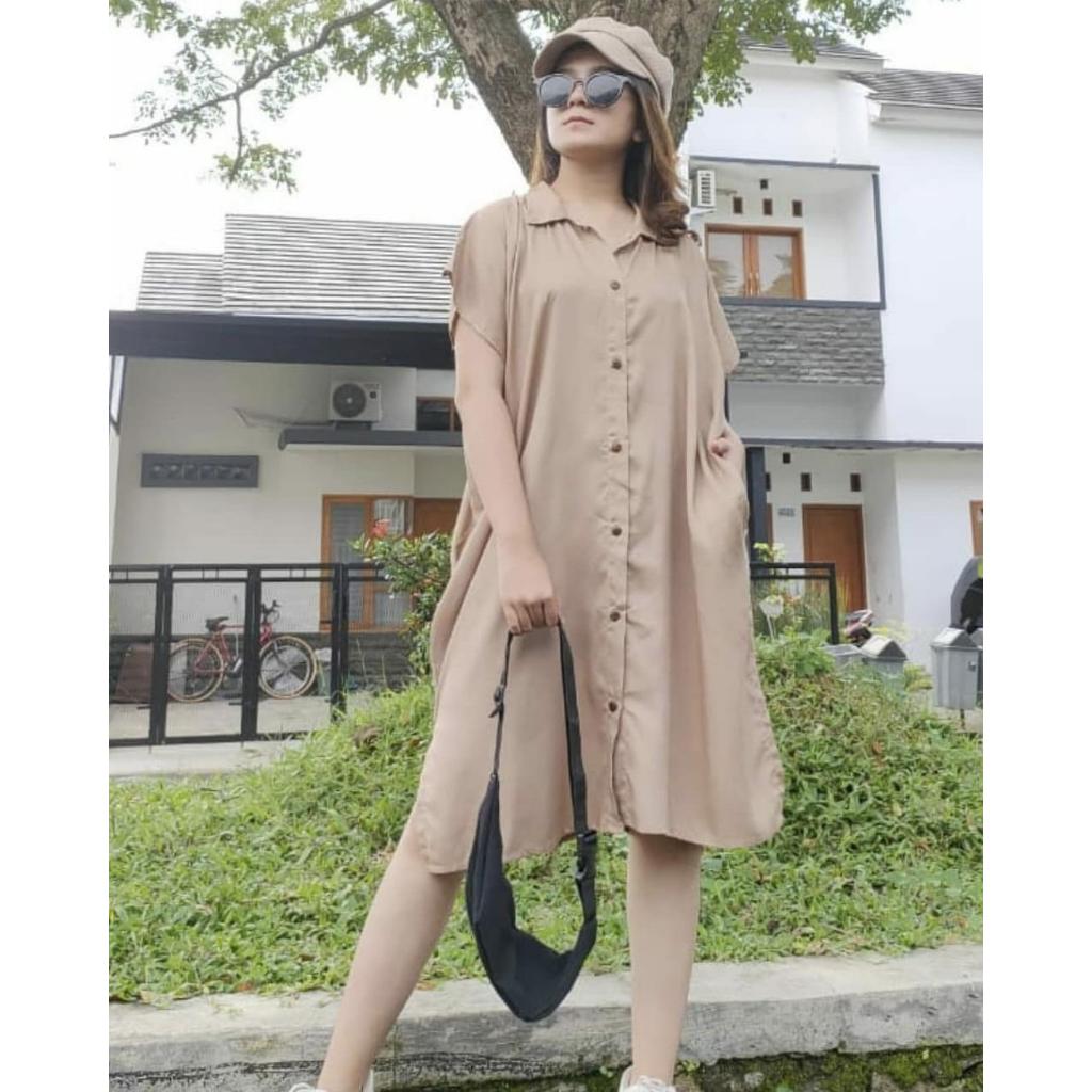 NH - Andin Daster Rayon Polos Homedres Rayon Bali Busui Adem Murah Tali Bali Kekinian Grosir Kerah H