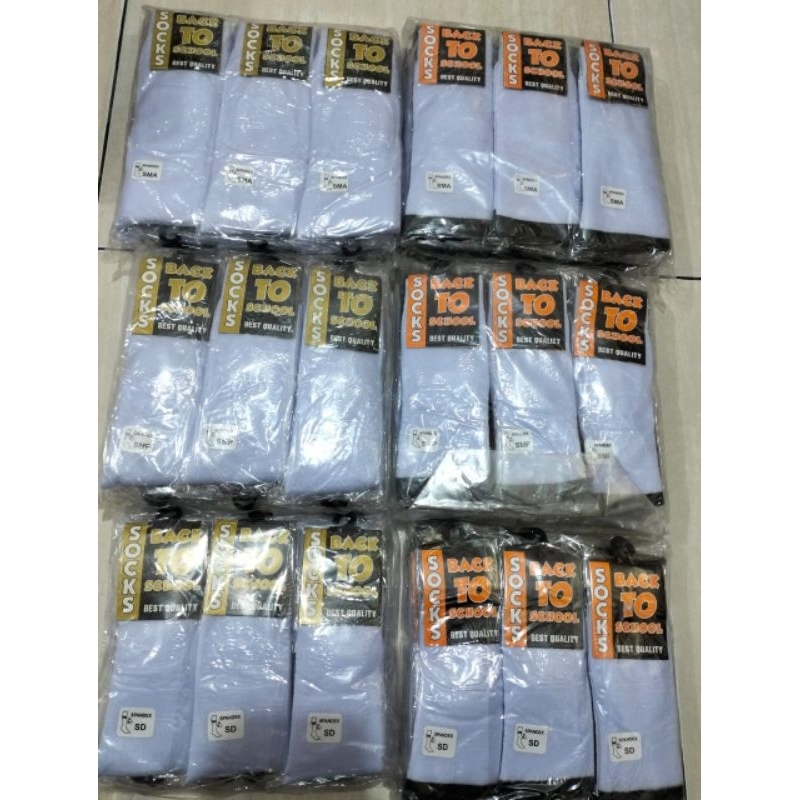 Kaos Kaki Sekolah SD SLTP SLTA warna Putih Dan Putih Hitam