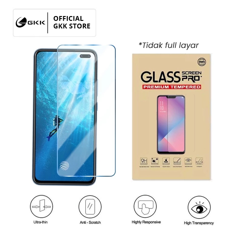 GKK Tempered Glass Premium Vivo Z1 S1 T1 Y12 Y15 Y16 Y17 Y19 Y20 Y20s Y20i Y21T Y21s Y30 Y50 Y31 Y33
