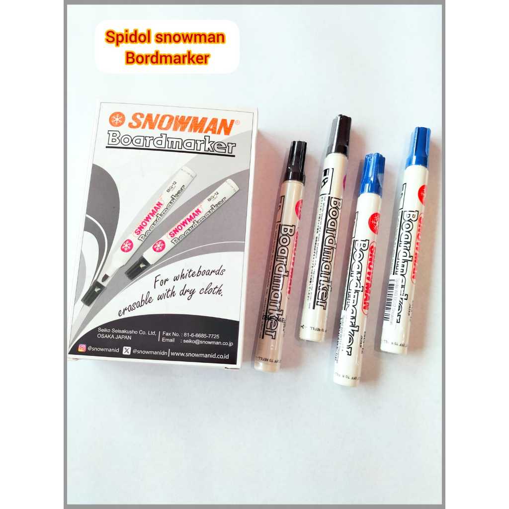 

V2_Spidol Snowman Bordmarker/Spidol Whiteboard Snowman BG 12 HITAM