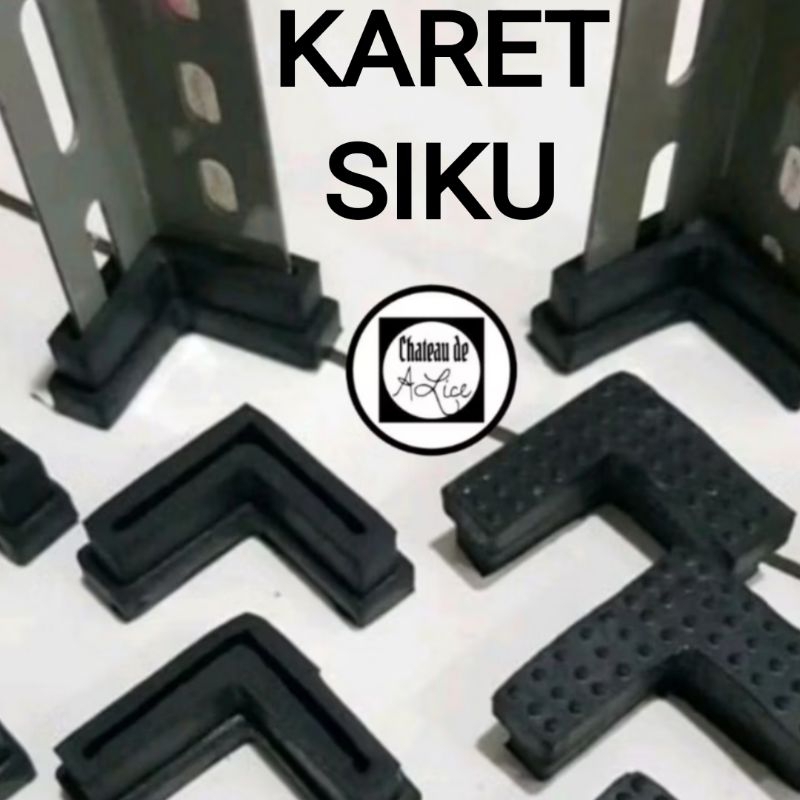 Karet siku 4 x 4 Kaki Rak Besi Siku