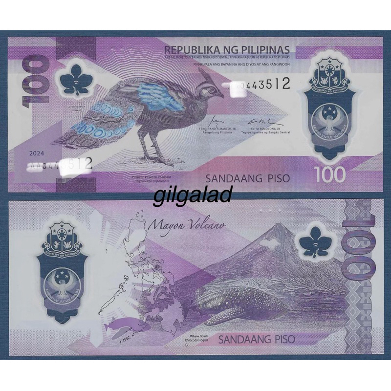 FILIPINA 100 PESO POLYMER UANG ASING GRESS