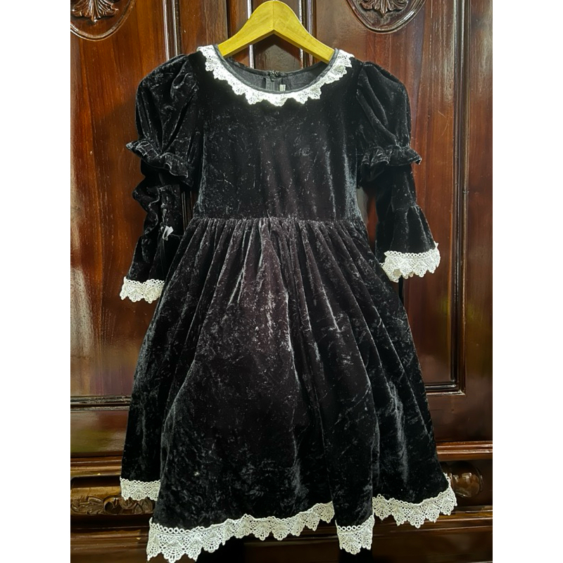 dress anak ala noni bahan velvet