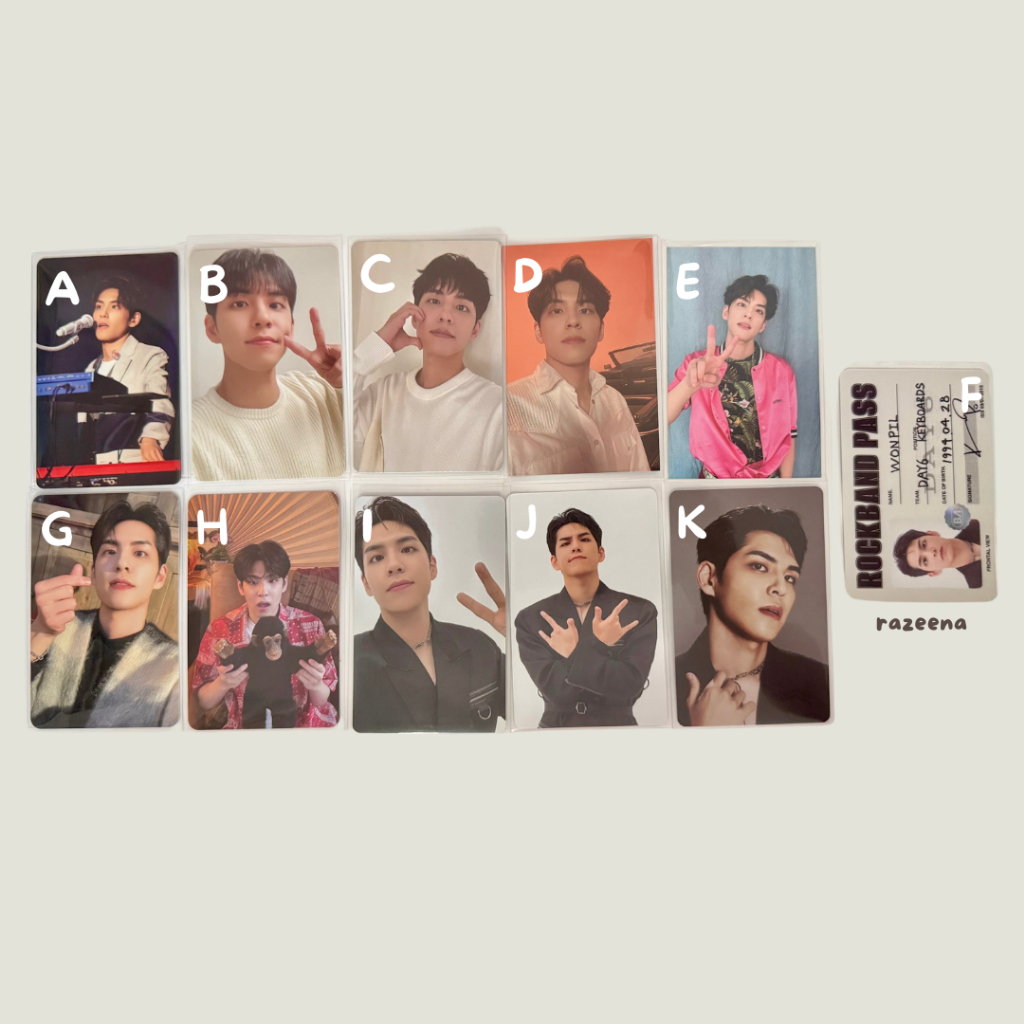 (ready stock) photocard official wonpil day6, wonpil monyet band aid gravity