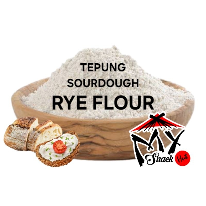 

RYE FLOUR 100GR TEPUNG GANDUM HITAM UTUH WHOLE BLACK WHEAT MEAL SOURDOUGH JERMAN HALUS ASLI MURNI