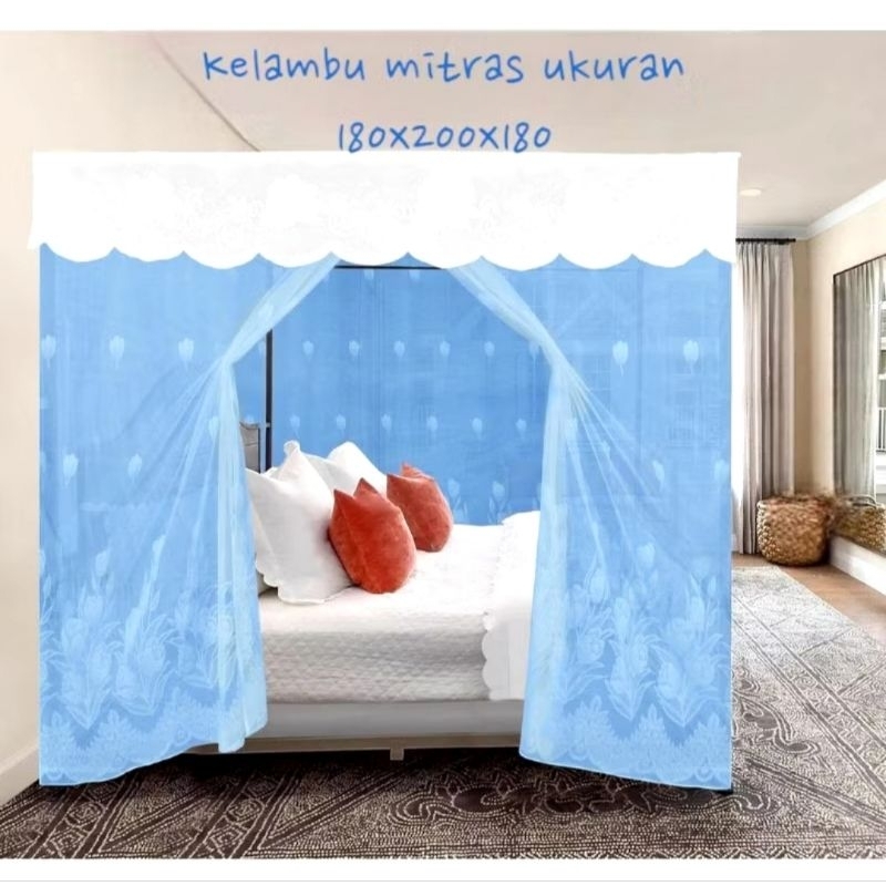 KELAMBU SUPER JUMBO 180X200 BURKAT TEBAL KOTAK GANTUNG