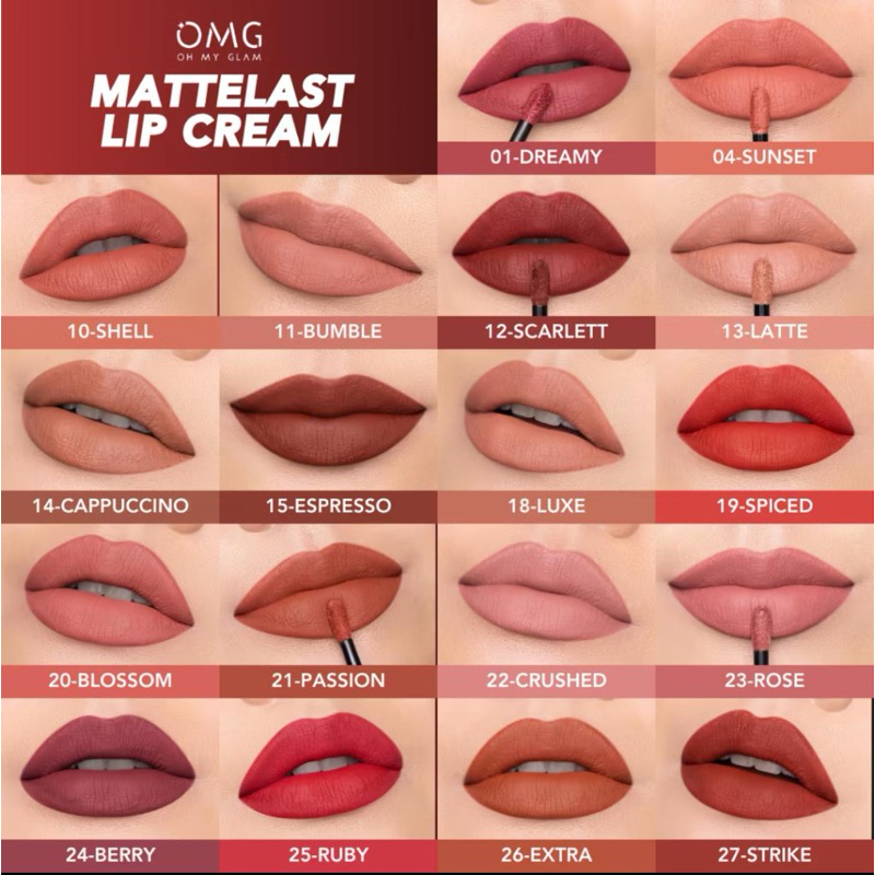 OMG LIPCREAM ALL SHADE OMG LIPCREAM OMBRE OMG LIPCREAM SHADE LENGKAP OH MY GLAM LIPCREAM