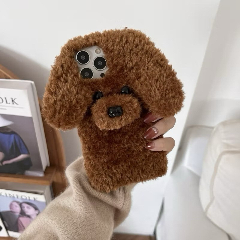 Casing HP dengan Motif Bulu Poodle untuk Berbagai Model dan, Bahan Lembut dan Nyaman Digenggam