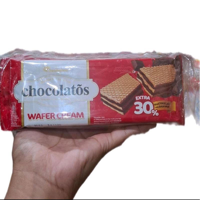 

CHOCOLATOS WAFER CREAM 1 RENCENG ISI 10 PCS X 19 GRAM