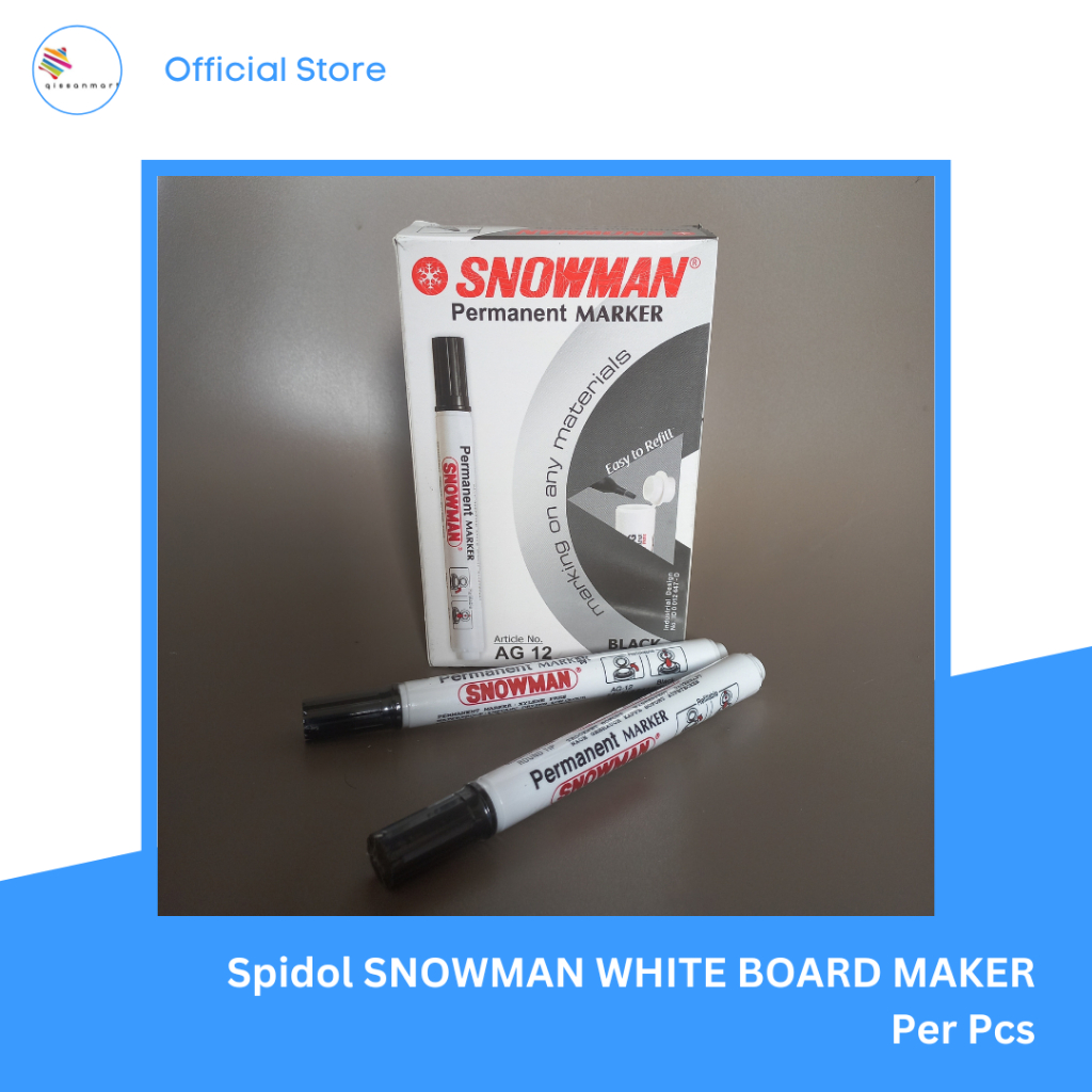 

Spidol Hitam Whiteboard Marker Snowman BG12