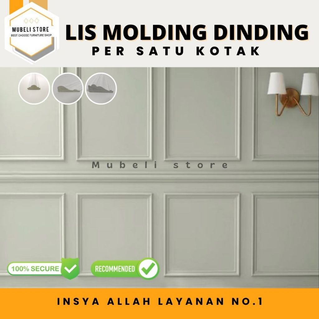 Mubeli Store - Moulding molding kayu gipsum dinding kayu siap pakai pvc foam  wall panel profil wall