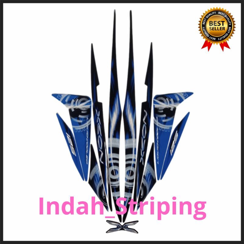 STRIPING STIKER LIS MOTOR HONDA XEON KARBU TAHUN 2011/2012 WARNA BIRU
