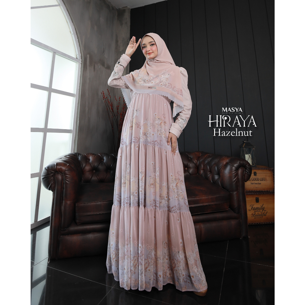 Gamis Syari Ceruty Babydoll Printing Premium